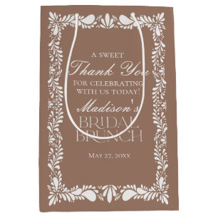 Mocha Brown Talavera Fiesta Hochzeitsbrunch-Gesche Mittlere Geschenktüte