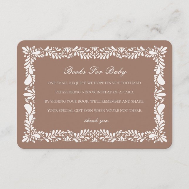 Mocha Brown Talavera Tile Books for baby Insert (Vorderseite)