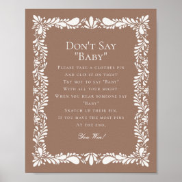 Mocha Brown Talavera Tile Dont Say Showspiel Poster