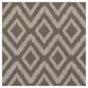 Mocha Brown Tribal Ikat Zickzack Stoff