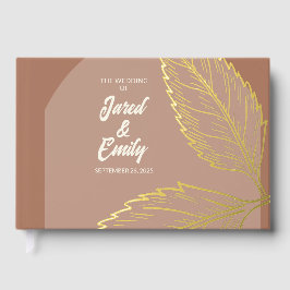 Mocha Brown Wedding Foil Gästebuch