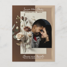 Mocha Café Au Lait Brown Neutral Floral Rett Date