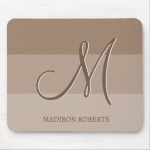 Mocha Color Blocks Personalisiert Monogram Mousepad