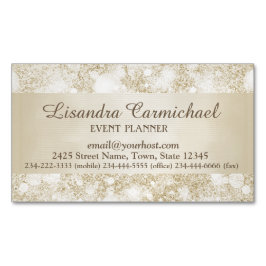 Mocha Cream Bokeh Magnetic Business Card Magnetische Visitenkarte
