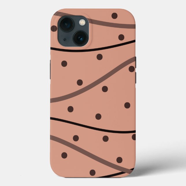Mocha Dots & Stripes Muster Case-Mate iPhone Hülle (Rückseite)