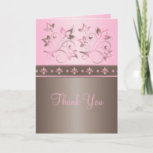Mocha et Carte de remerciements floral rose