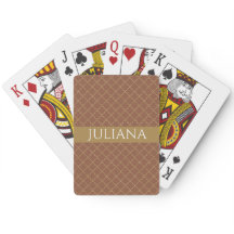 Mocha Gold Quatrefoil Personalisierte Spielkarten