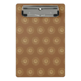 Mocha | Golden Zinnia Flower Medallions Mini Klemmbrett