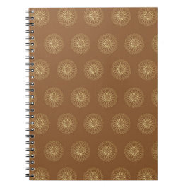 Mocha | Goldene Zinnien-Blumenmedaillons Notizblock
