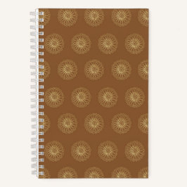 Mocha | Goldene Zinnien-Blumenmedaillons Notizbuch