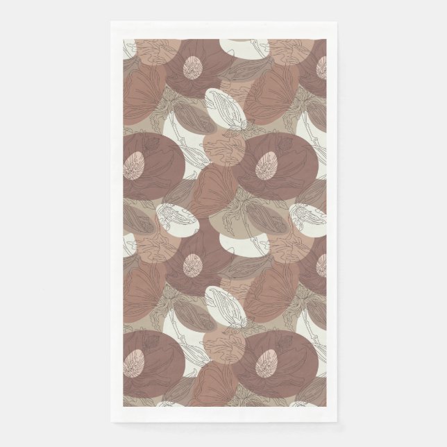 Mocha Hibiskus Botanische Harmonie Vorhang Serviette (Vorderseite)
