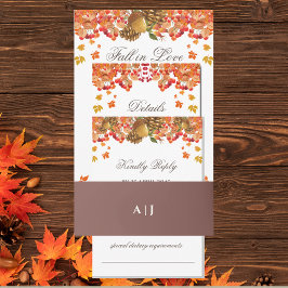 Mocha Monogram Herbsthochzeit Einladungsbanderole