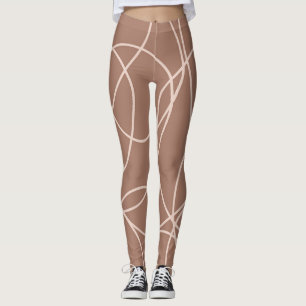 Mocha Mousse abstrakte handgezeichnete Doodles (1) Leggings