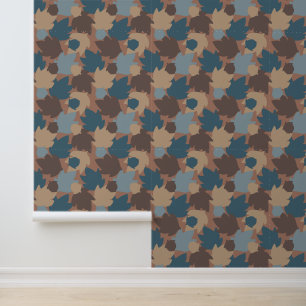 Mocha Mousse Aquamarin Oak Blätter Acorns Tapete