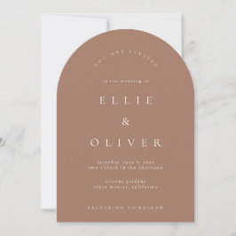 Mocha Mousse Boho Arch Moderne Hochzeit Einladung