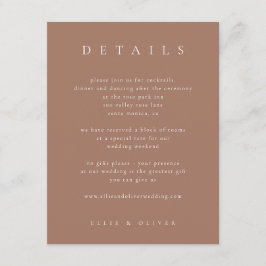 Mocha Mousse Boho Details Hochzeit modern Begleitkarte