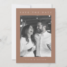 Mocha Mousse Boho Foto Save the Date Einladung