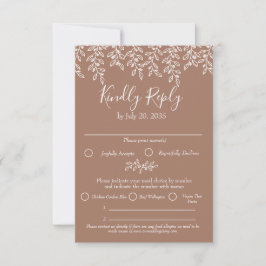Mocha Mousse Boho Moderne Elegante Botanische Hoch RSVP Karte