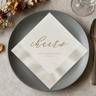 Mocha Mousse Bridal Shower Napkins Serviette