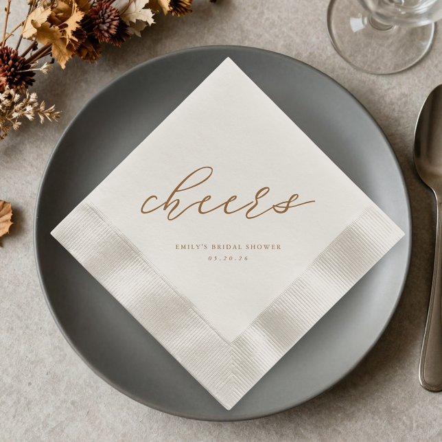 Mocha Mousse Bridal Shower Napkins Serviette (Von Creator hochgeladen)