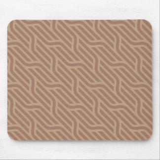 Mocha Mousse Brown Buffet Beige Wavy Line Muster Mousepad
