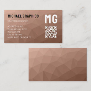 Mocha Mousse Brown geometrischen Mesh QR-Code Mono Visitenkarte