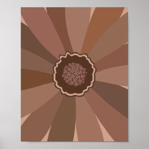 Mocha Mousse Daisy Floral Poster
