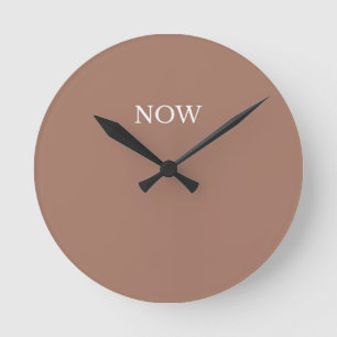 Mocha-Mousse-Einfarbig-Freundliches-Schokoladenbra Runde Wanduhr