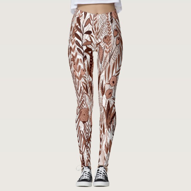 Mocha Mousse Garden Leggings (Vorderseite)