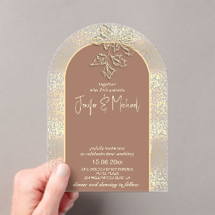 Mocha mousse Gentle romantische goldene Konfetti f Acryleinladungen