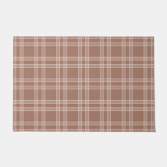 Mocha Mousse Gingham Fußmatte (Vorderseite)