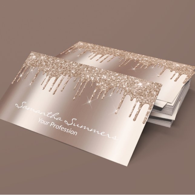 Mocha Mousse Imitats Glitzer Business Card Visitenkarte (Von Creator hochgeladen)