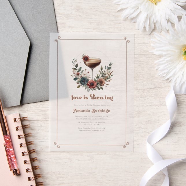 Mocha Mousse "Liebe ist Brewing" Brautparty Foto (Hochzeit)