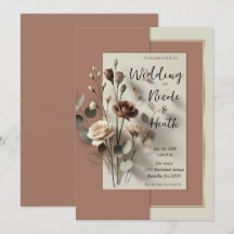 Mocha Mousse Moderne Botanische Blumenhochzeit