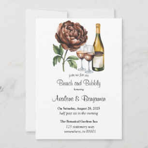 Mocha Mousse Peony Brunch & Bubbly Einladung