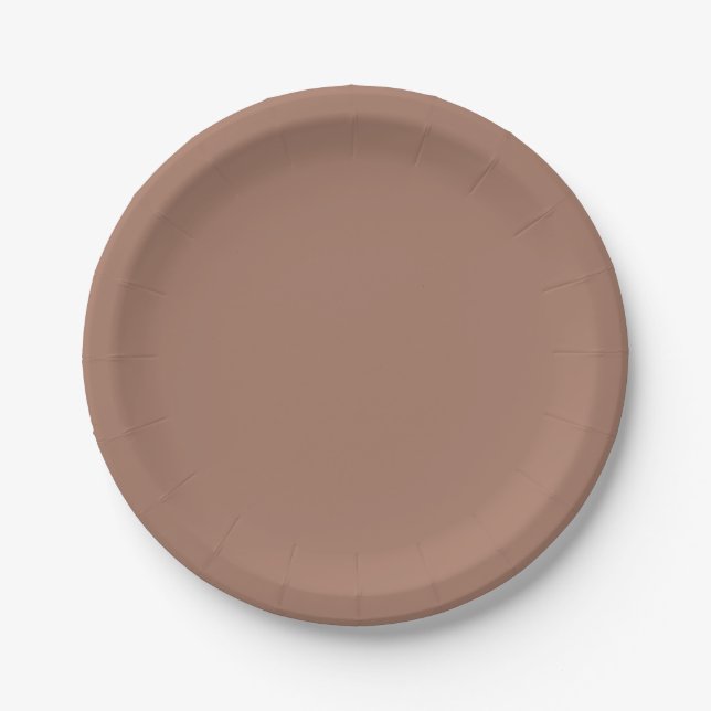 Mocha Mousse Solid Color Pappteller (Vorderseite)