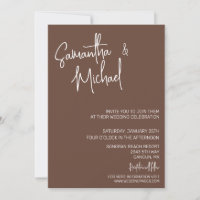 Mocha Mousse Trendy Simple Minimalistic Wedding