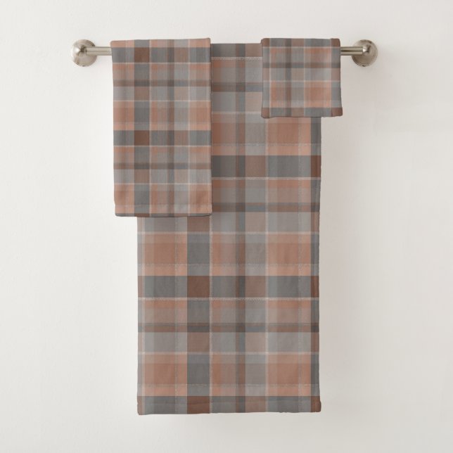 Mocha-Mousse und grau Badhandtuch Set (Insitu)