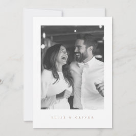Mocha Mousse White Boho Foto Wedding Modern Einladung