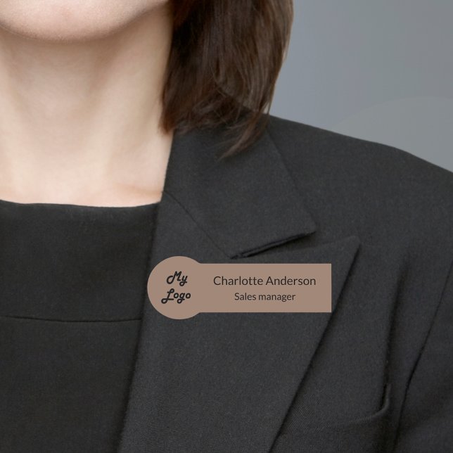 Mocha murmelte das braune Firmenlogo, magnetischer Namensschild (Von Creator hochgeladen)