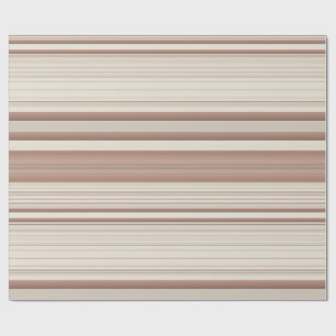 Mocha Orange Brown and Cream Stripes Geschenkpapier