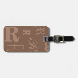 Mocha personalisiertes Monogramm, Typografie-Initi Gepäckanhänger