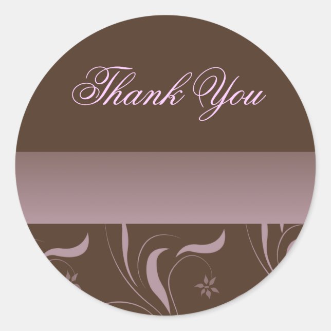 Mocha Pink Petal Danke, dass du Sticker (Vorderseite)