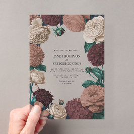 Mocha Plum, Berry Clay & Silk Taupe Wedding Acryleinladungen
