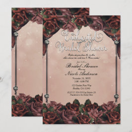 Mocha Rust Brown Rose Elegante Hochzeit im Herbst Einladung