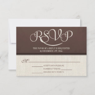 Mocha Rustic Linen UAWG Reply Cards RSVP Karte
