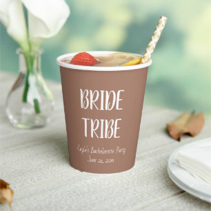 Mocha Simple Style Wedding Bride Tribe Pappbecher