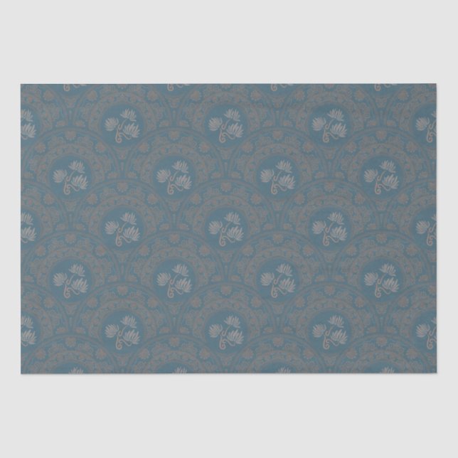 Mocha Tapestry Rokoko Mandala Art Deco Scallop Seidenpapier (Vorderseite)