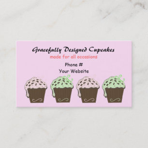 Mocha und Minze Cupcakes Visitenkarte