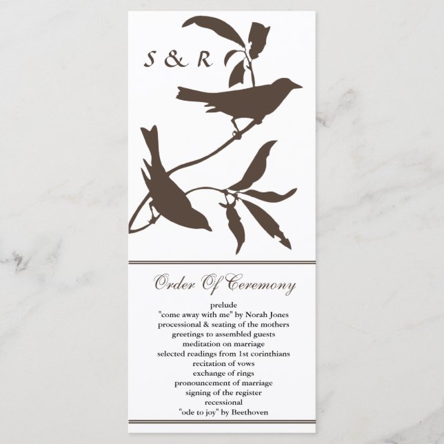 Mocha Wedding Programm (Vorderseite)